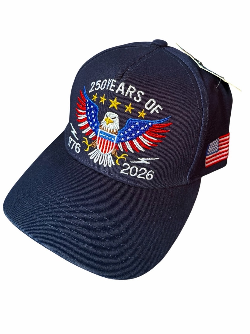 America 250 2026 Navy Blue Adjustable Embroidered Patriotic Baseball Cap Hat